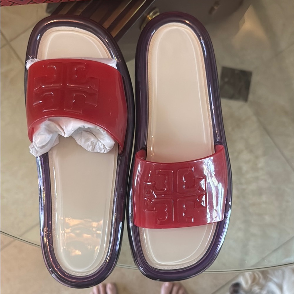 Tory Burch never worn bubble jelly slippers sz 8 - Picture 8 of 9